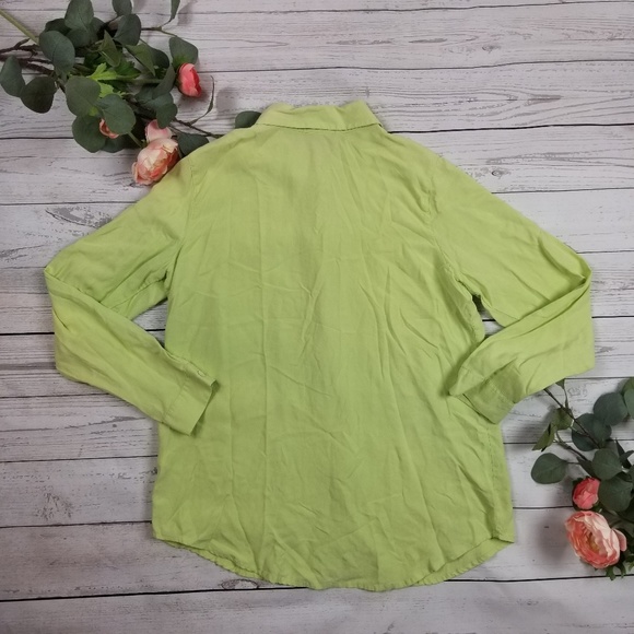 J Jill 100% Silk Long Sleeve Button Up Shirt Light - Picture 4 of 4